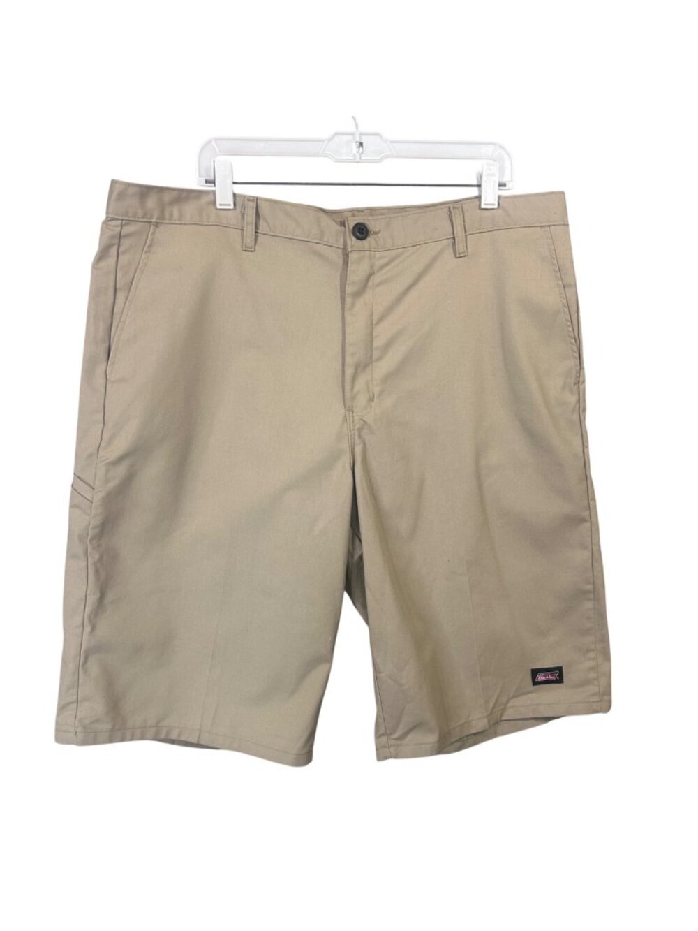 Dickies Mens Khaki Work Shorts Beige Cotton Blend Durable Casual Size 40